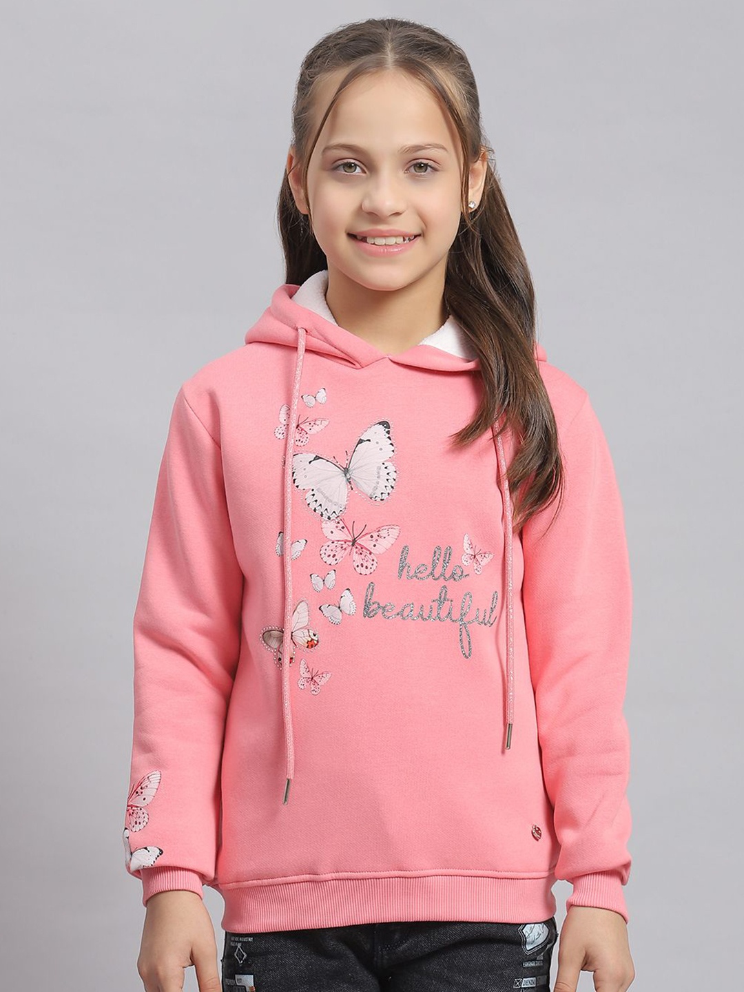 

Monte Carlo Girls Printed Hooded Sweatshirt, Pink