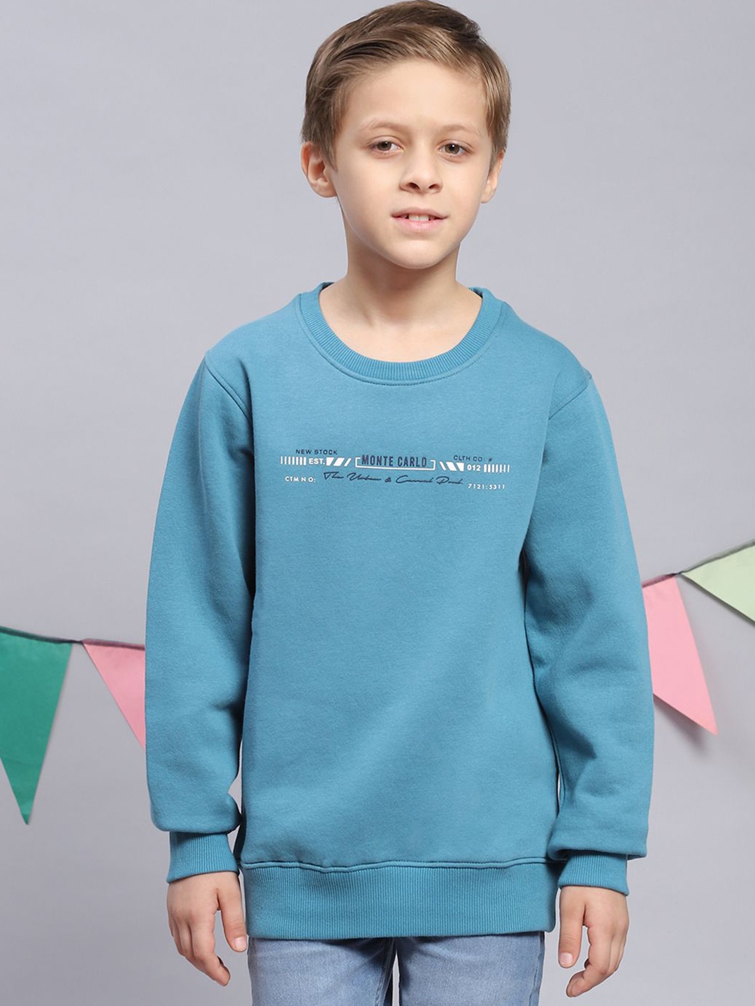 

Monte Carlo Boys Printed Round Neck Sweatshirt, Blue