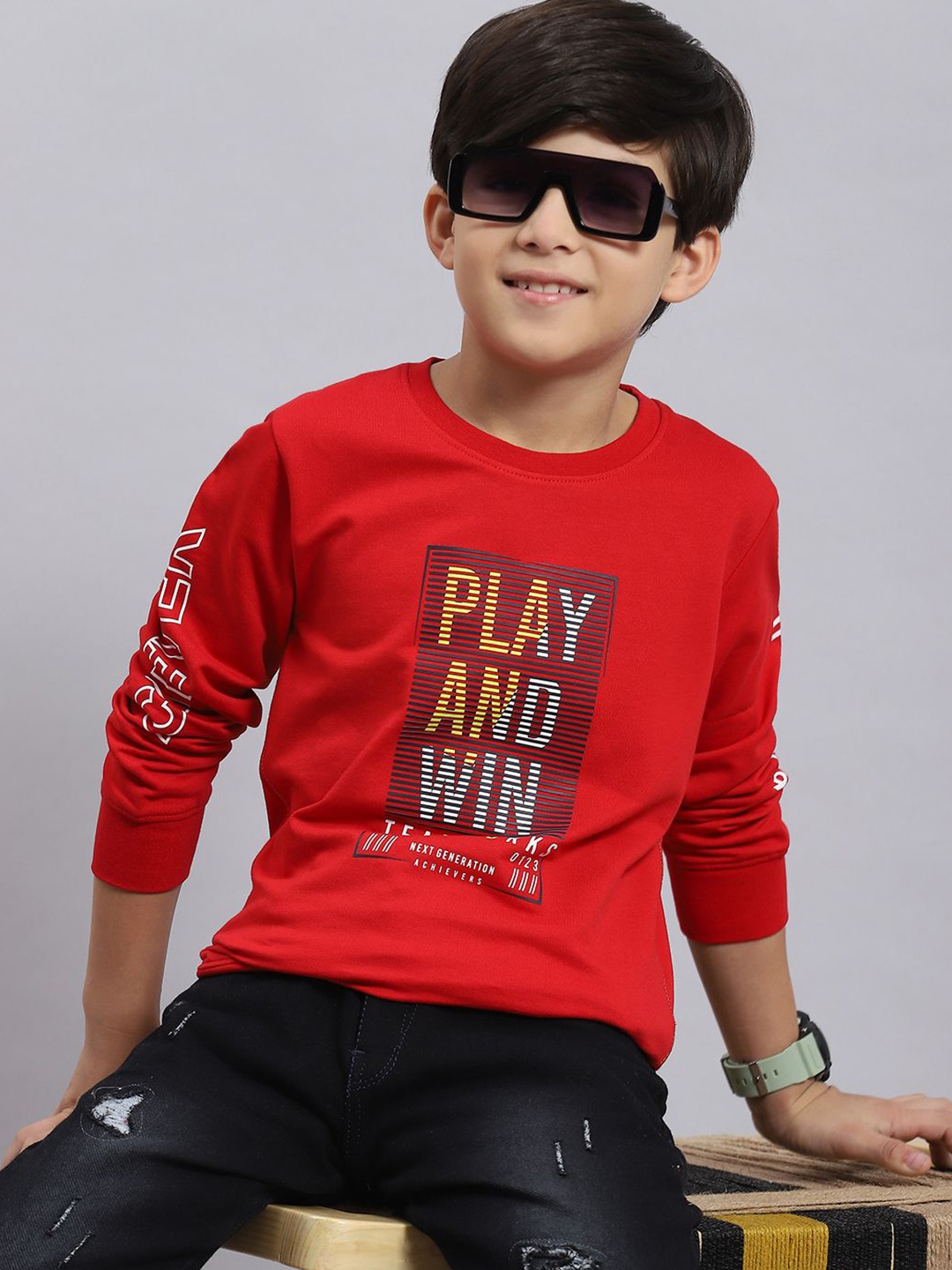 

Monte Carlo Boys Printed Sweatshirt, Red