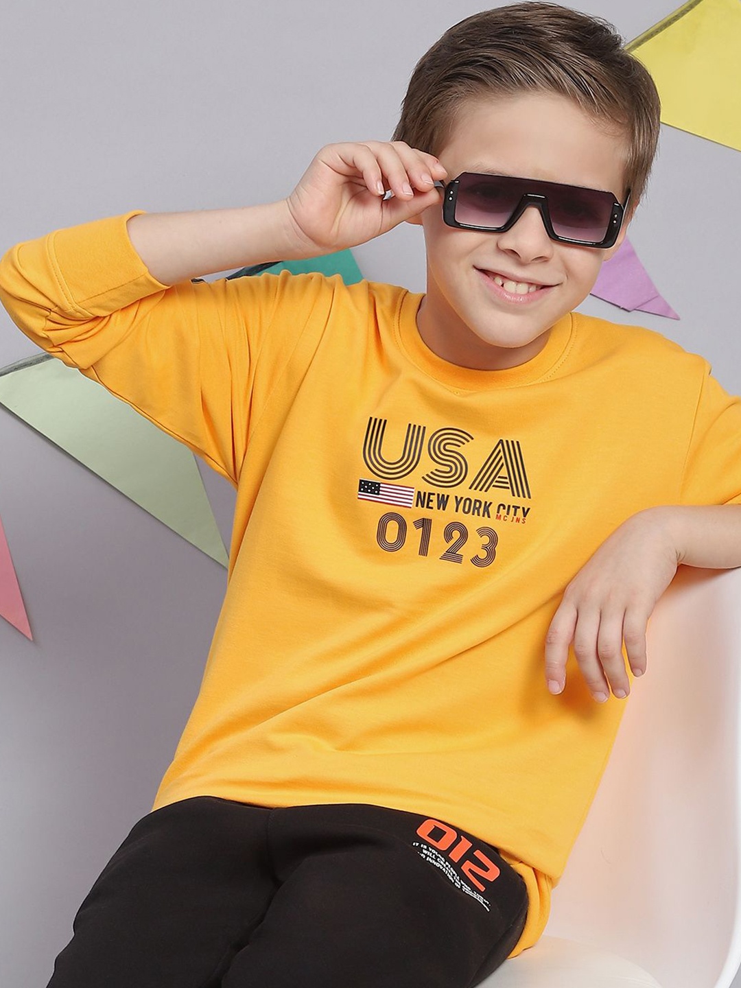 

Monte Carlo Boys Printed Round Neck Sweatshirt, Yellow