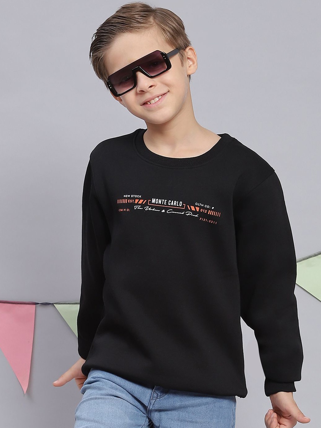 

Monte Carlo Boys Printed Sweatshirt, Black