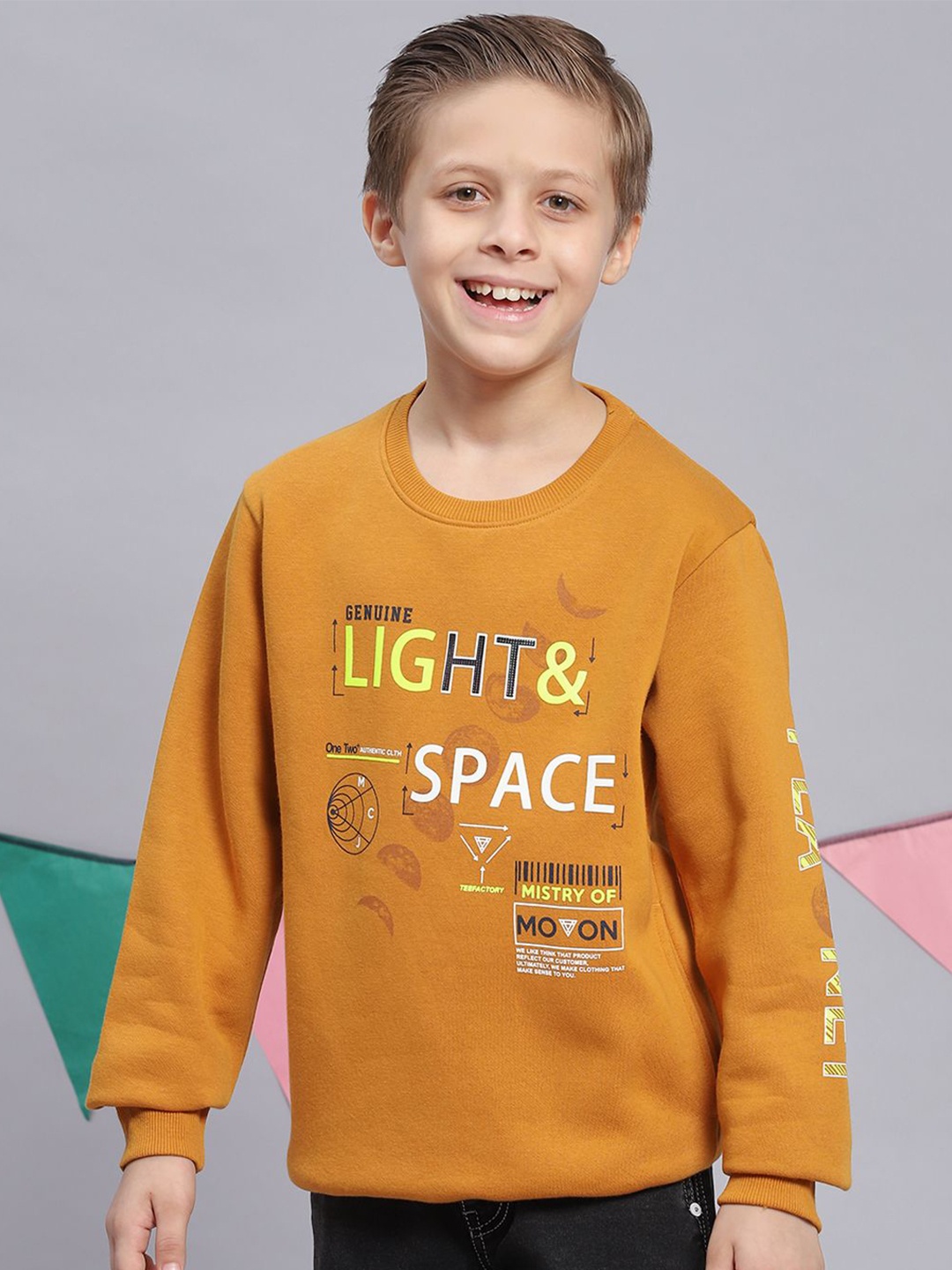 

Monte Carlo Boys Printed Sweatshirt, Mustard