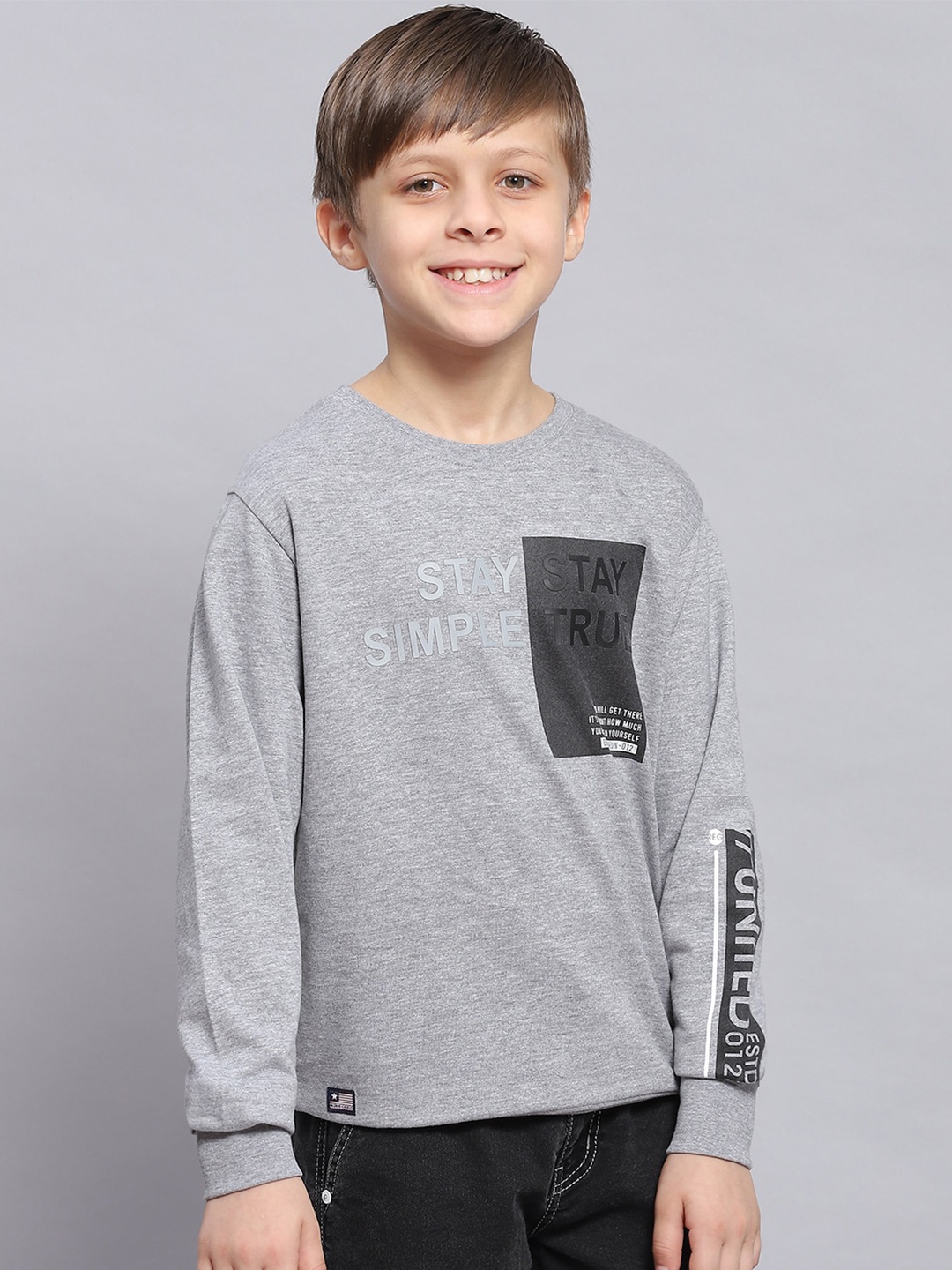 

Monte Carlo Boys Printed Sweatshirt, Grey melange
