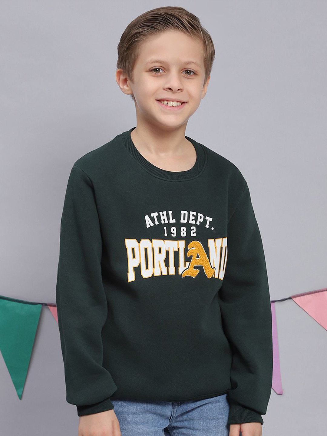 

Monte Carlo Boys Printed Hooded Sweatshirt, Green