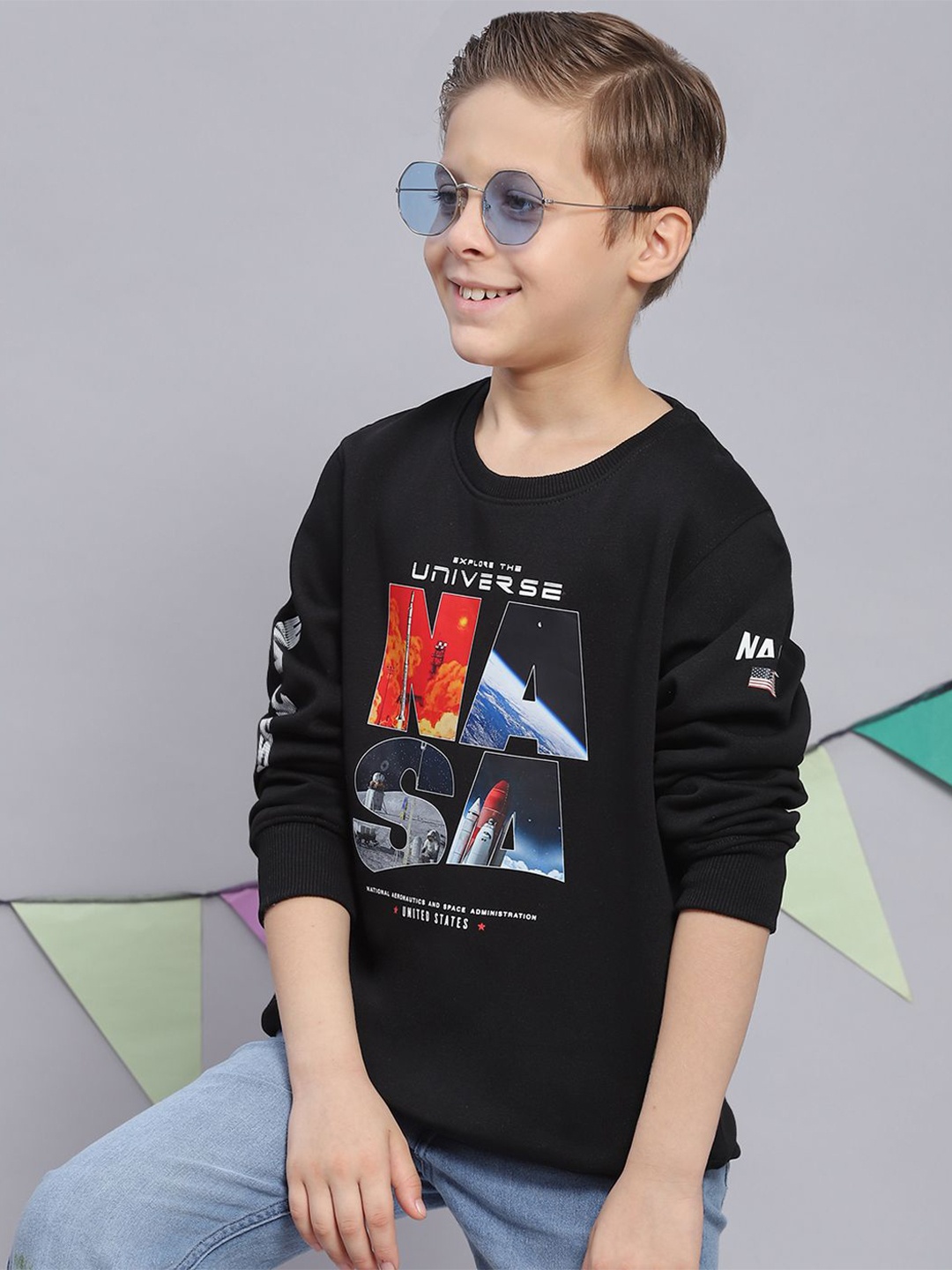 

Monte Carlo Boys Printed Sweatshirt, Black