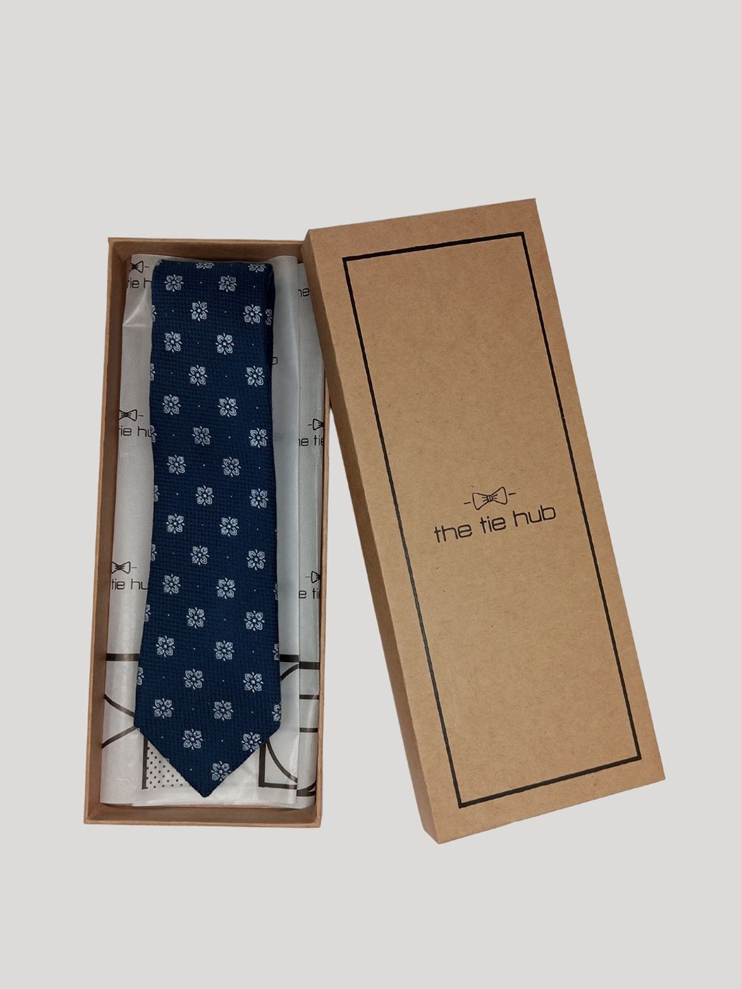 

The Tie Hub Men Self Design Skinny Tie, Blue
