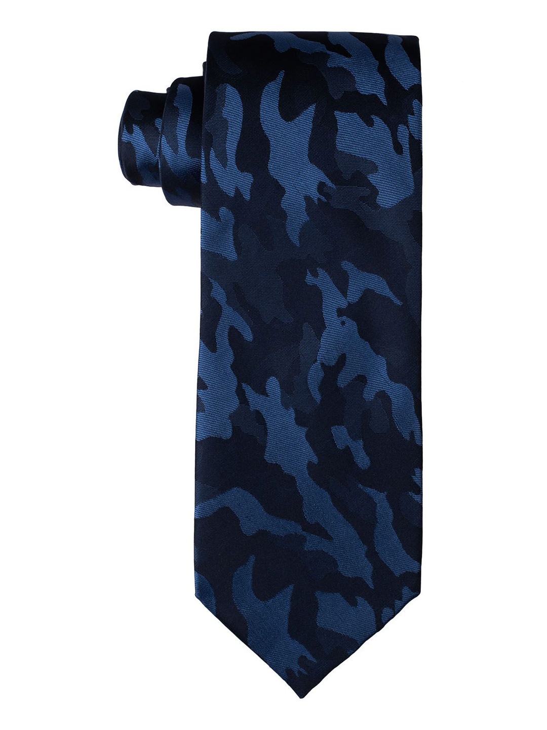 

The Tie Hub Men Self Design Skinny Tie, Blue