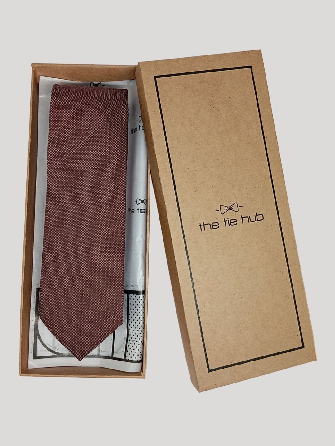 

The Tie Hub Men Silk Formal Skinny Tie, Brown