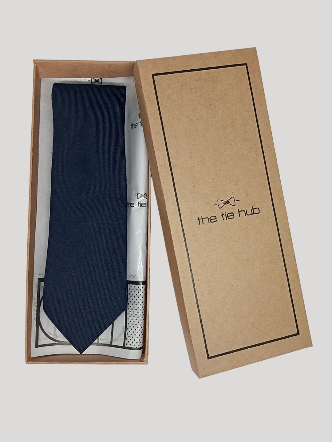 

The Tie Hub Men Silk Formal Bow Tie, Navy blue
