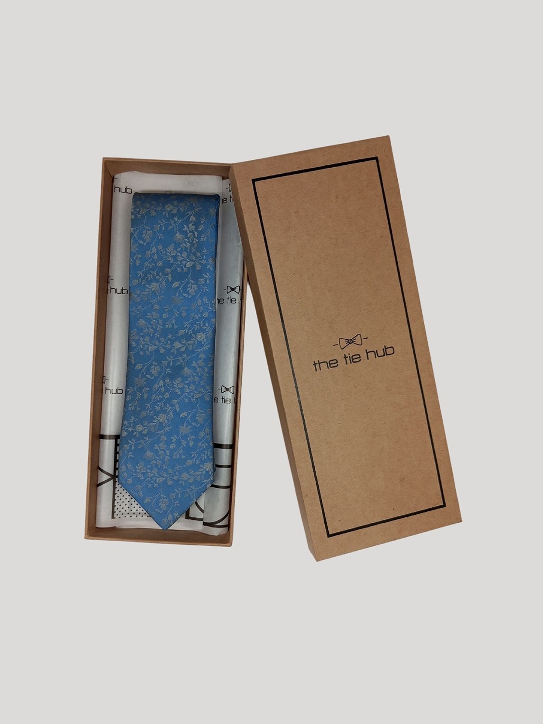 

The Tie Hub Men Self Design Skinny Tie, Blue