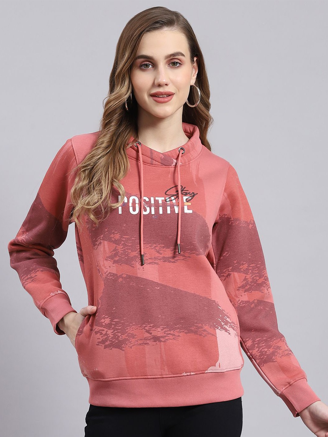 

Monte Carlo Women Printed Sweatshirt, Peach