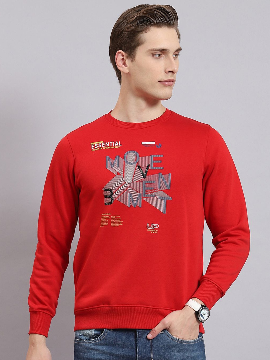 

Monte Carlo Men Printed Sweatshirt, Red