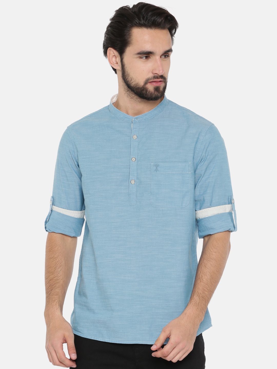 

Arrow Blue Jean Co. Men Blue Snug Slim Fit Solid Casual Shirt