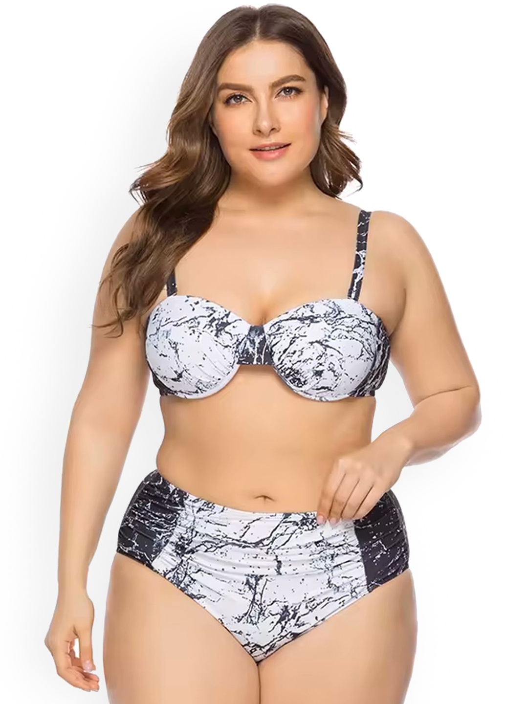 

LULU & SKY Printed Swim Bikini Set, White