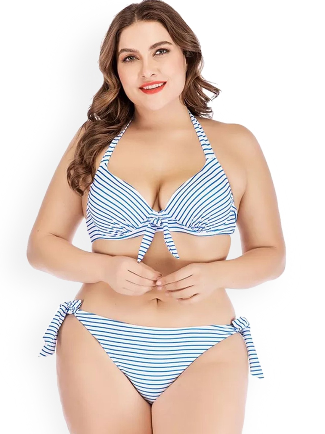 

LULU & SKY Striped Swim Bikini Set, Blue