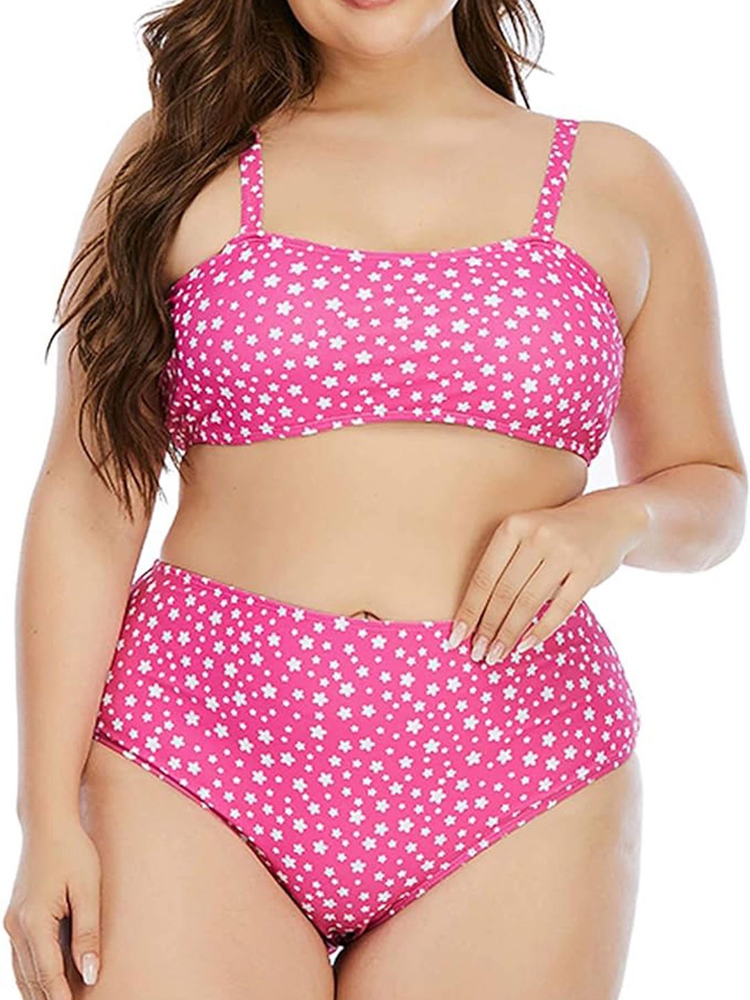 

LULU & SKY Women Printed Swim Bikini Set, Pink