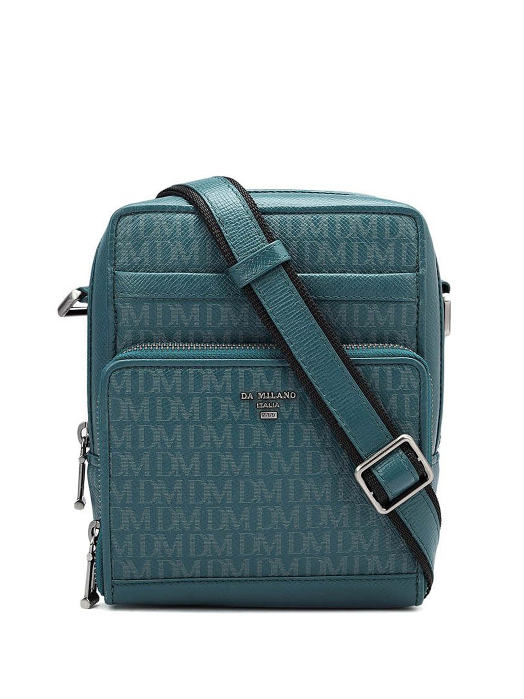 

Da Milano Men Printed Messenger Bag, Blue