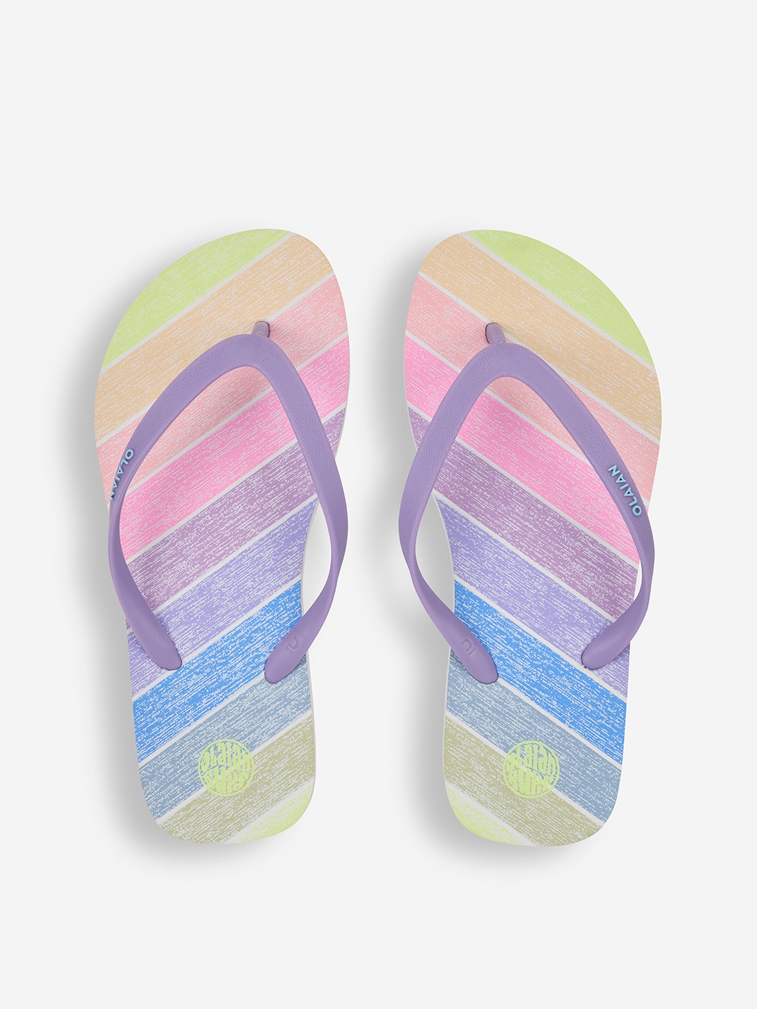 

OLAIAN By Decathlon Girls Colourblocked Thong Flip-Flops, Purple