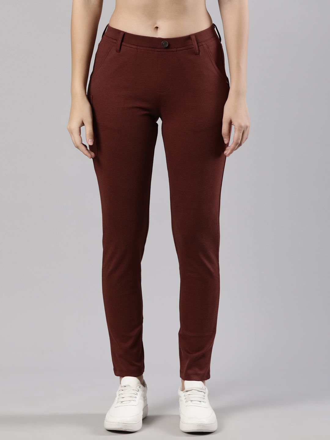 

Femmora Women Regular Fit Treggings, Maroon