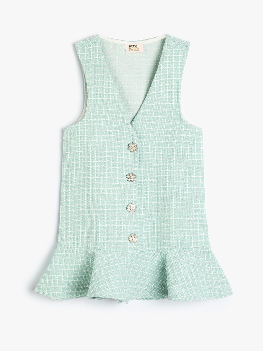 

Koton Girls Checked A-Line Dress, Green