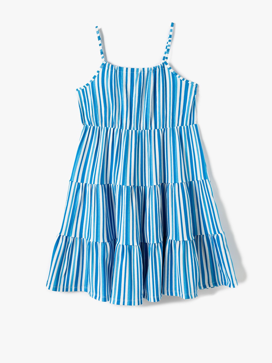 

Koton Girls Striped A-Line Dress, Blue