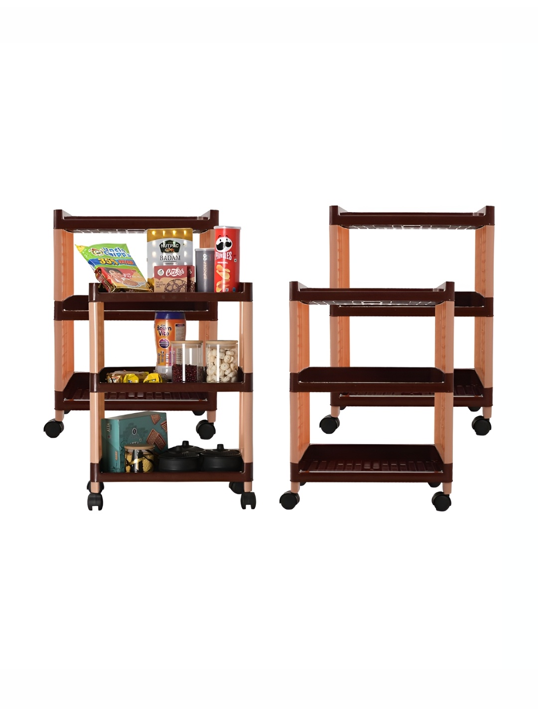 

Kuber Industries Brown 4 Pieces Rectangle Multi Purpose Rack