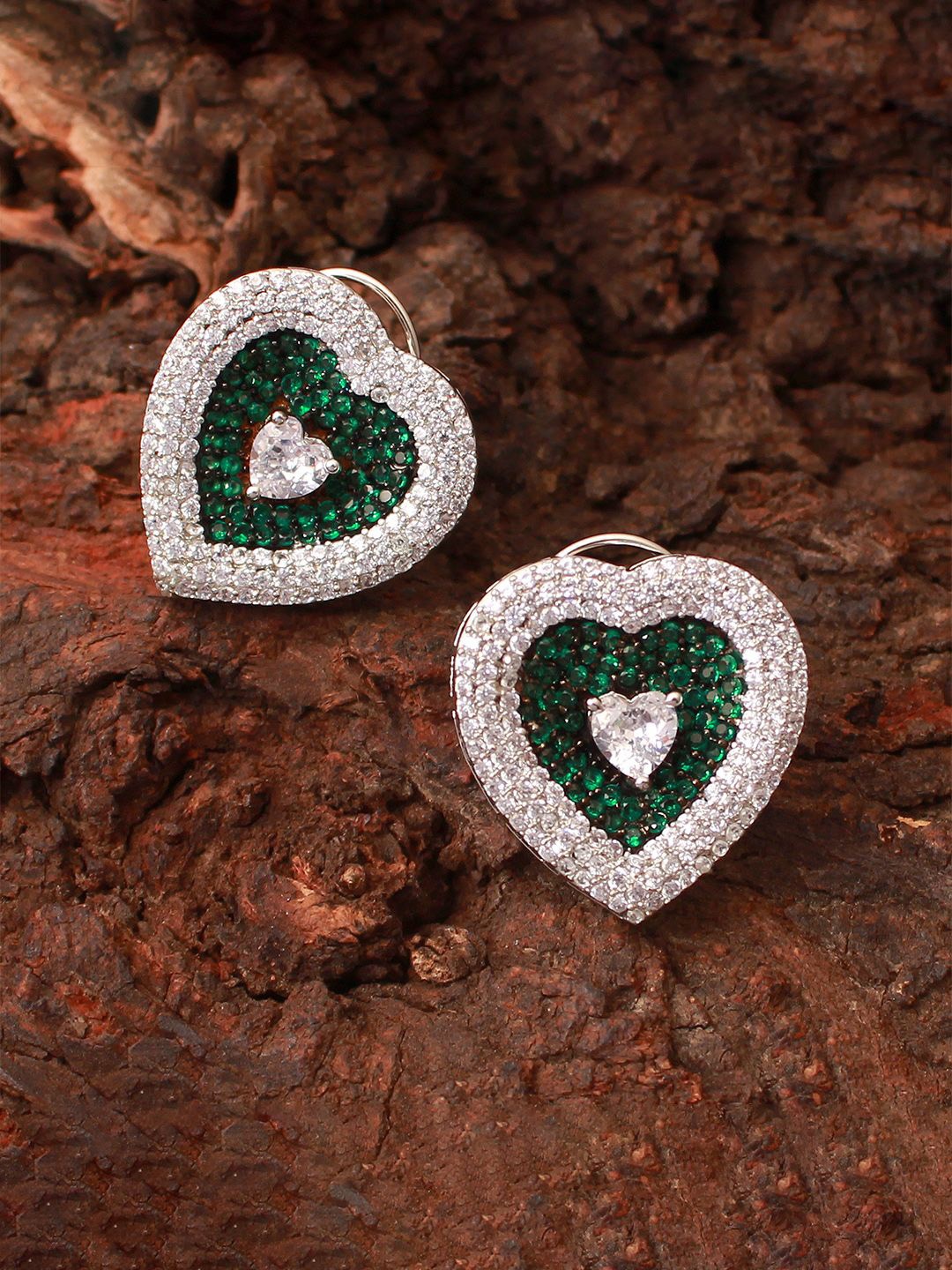 

Mirana Cubic Zirconia Rhodium Plated Studs Earrings, Silver