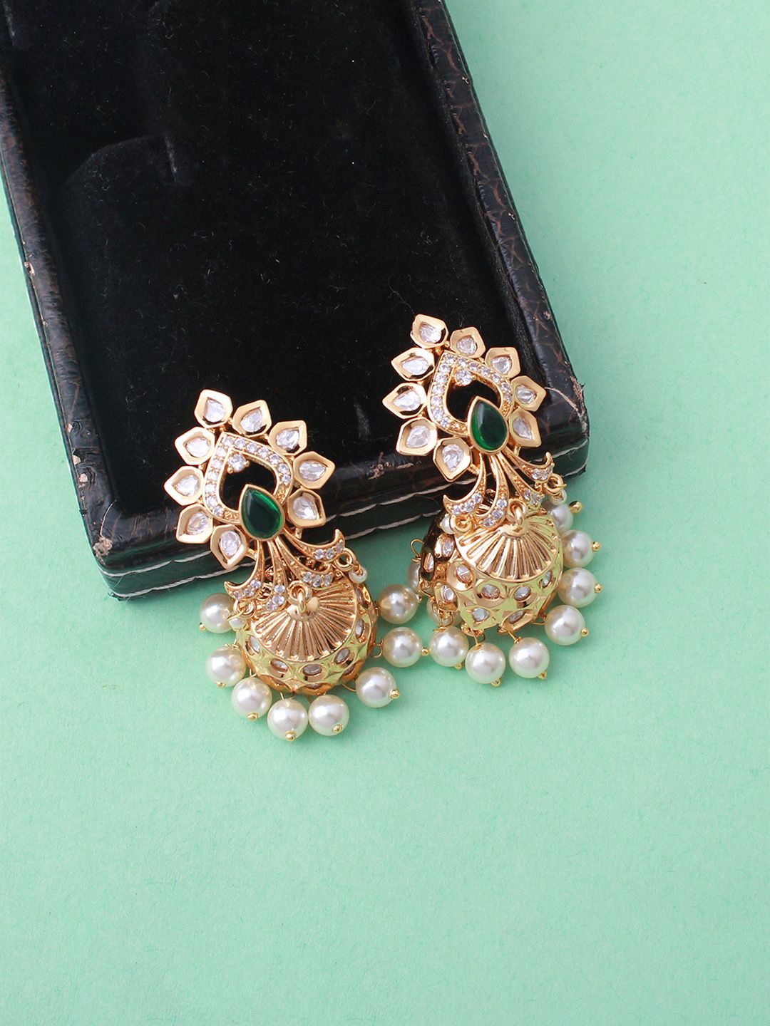 

Mirana Kundan Gold Plated Jhumkas