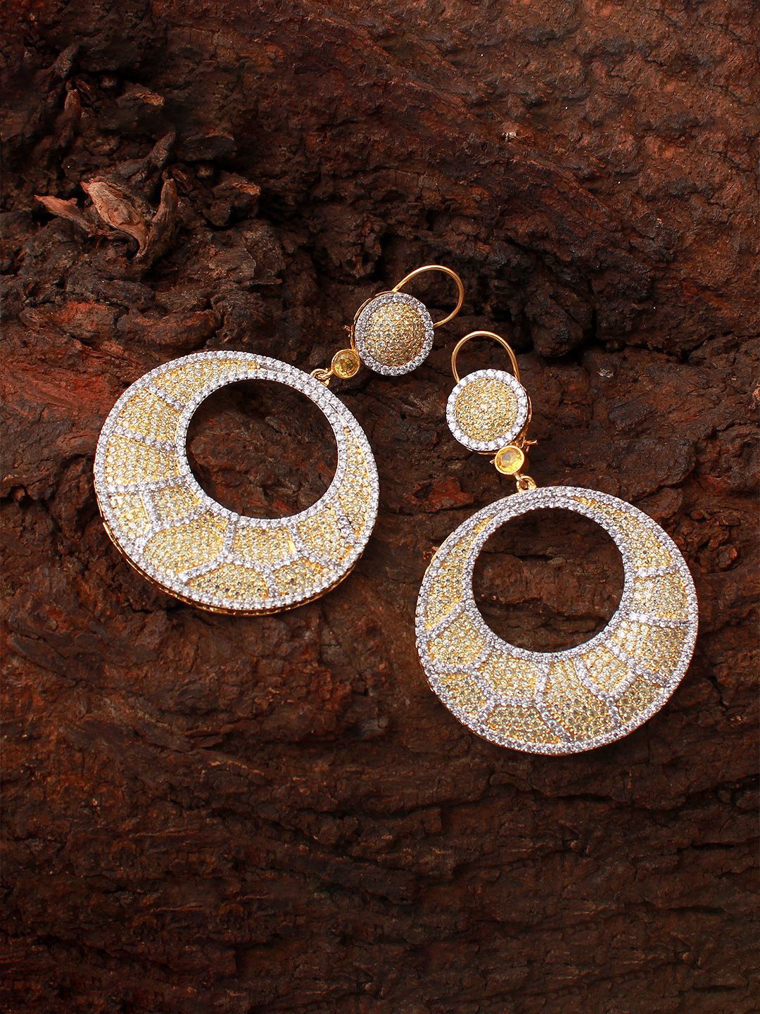 

Mirana Rhodium-Plated Artificial Stones Drop Earrings, Gold