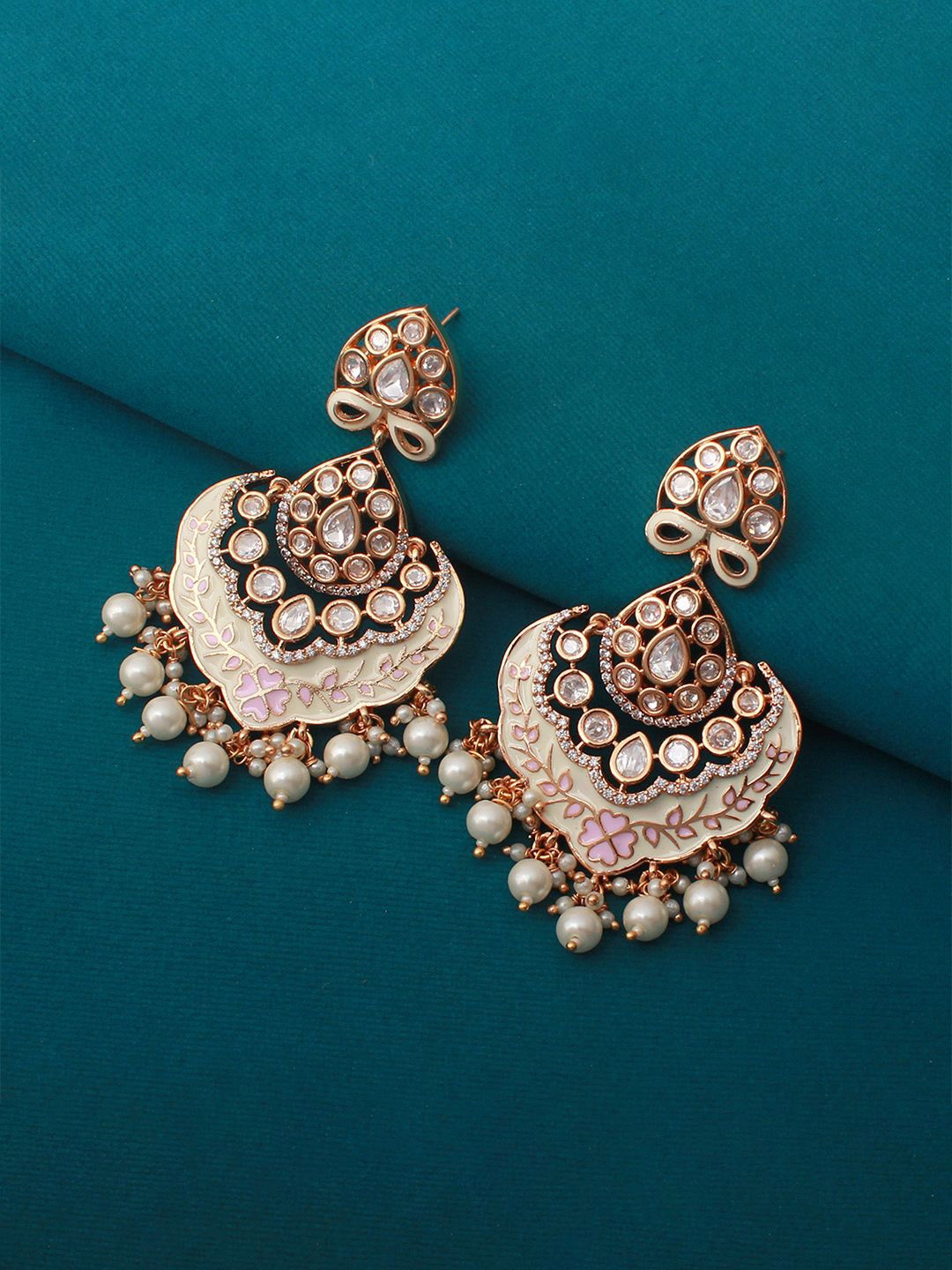 

Mirana Gold-Plated Artificial Beads Chandbalis Earrings
