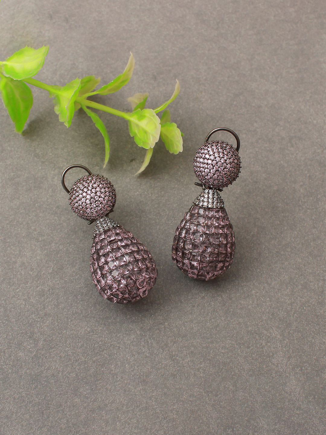 

Mirana Rhodium-Plated Artificial Stones Drop Earrings, Silver