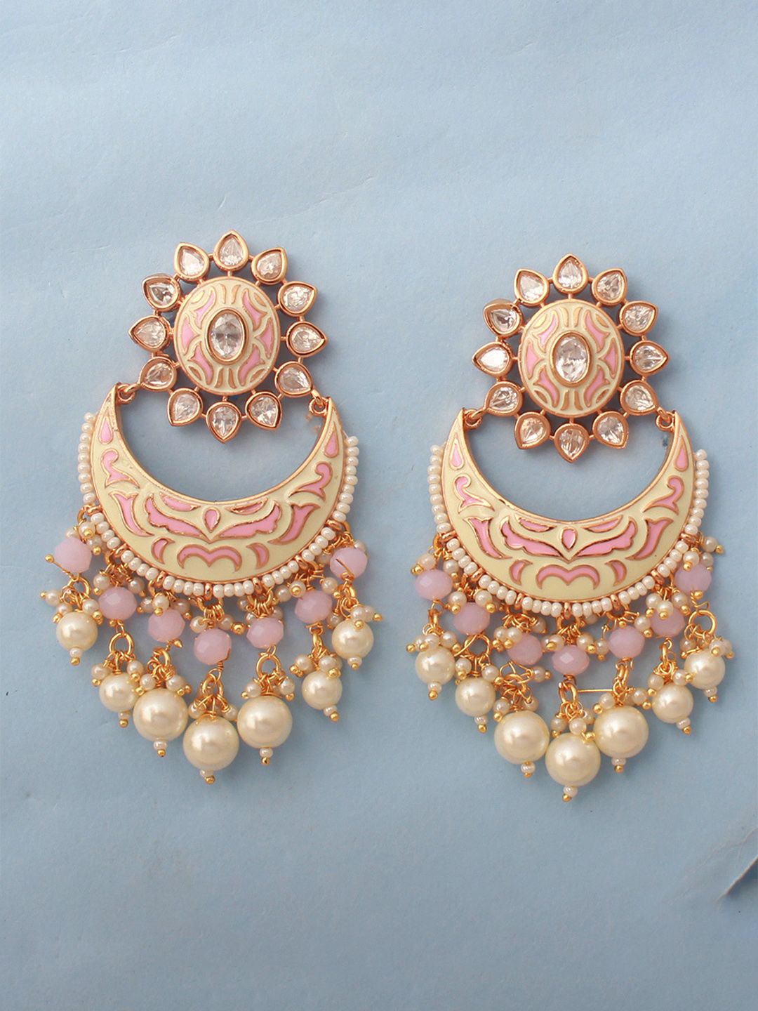 

Mirana Gold-Plated Alloy Artificial Beads Chandbalis Earrings