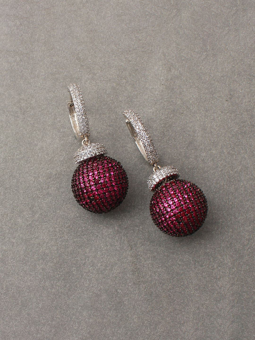 

Mirana Rhodium-Plated Artificial Stones Drop Earrings, Silver