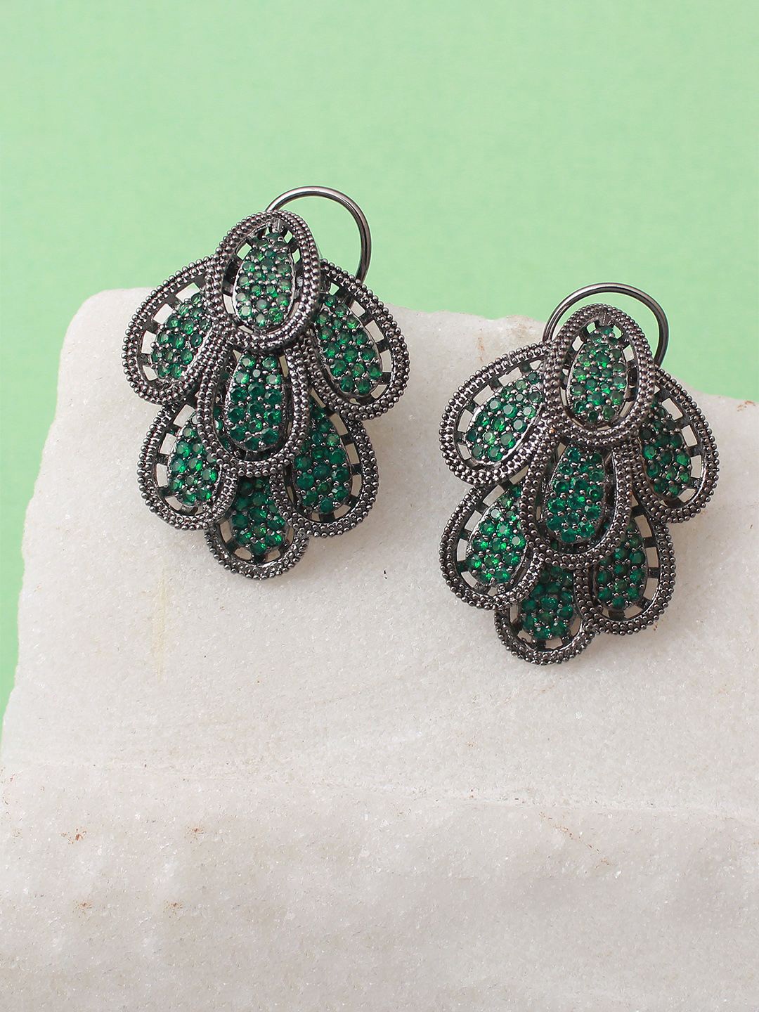

Mirana Rhodium-Plated Contemporary Studs Earrings, Silver
