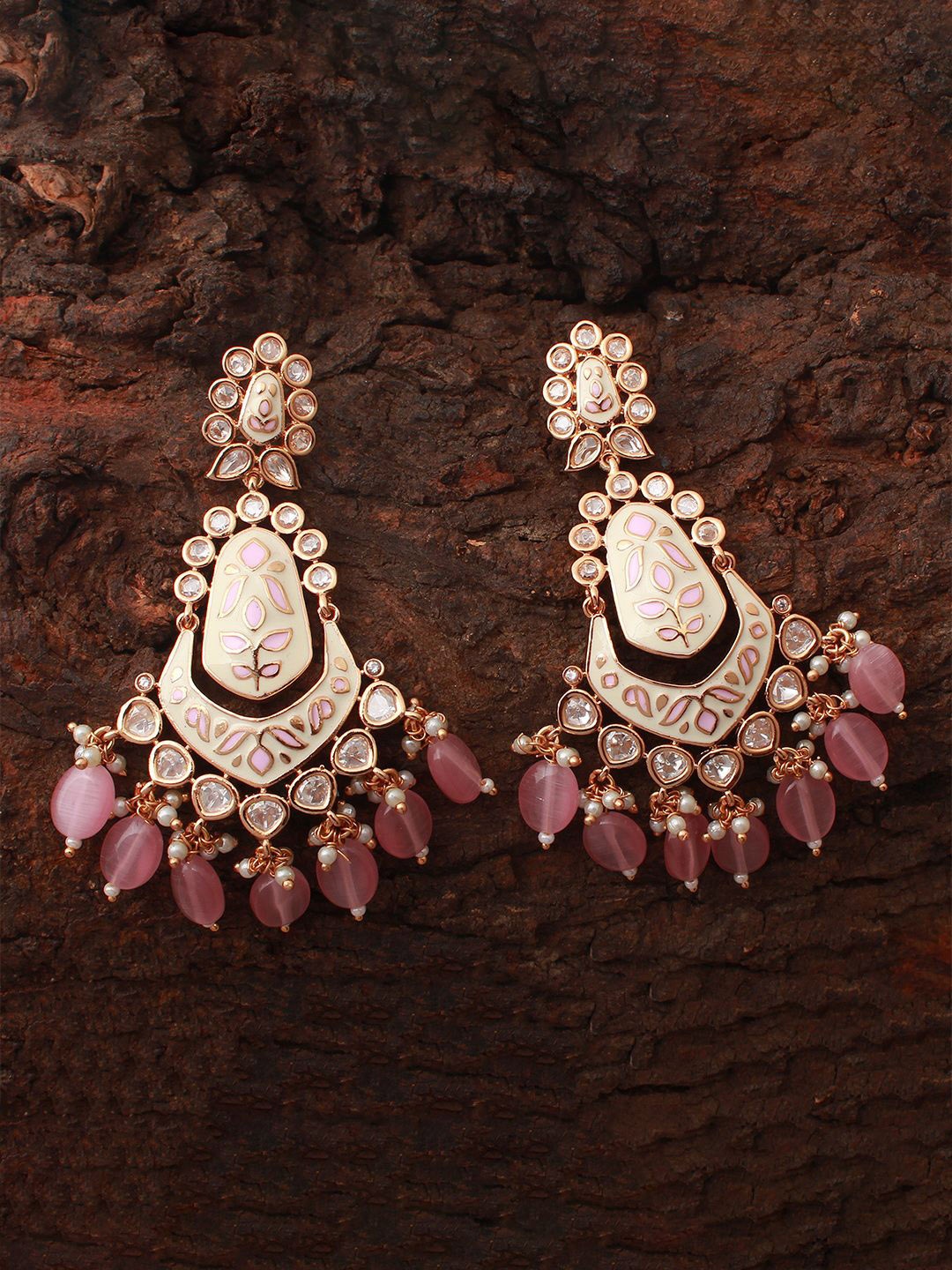 

Mirana Gold-Plated Kundan Polki Chandbalis