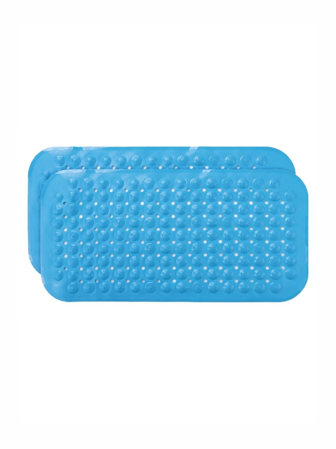 

Kuber Industries Blue 2 Pieces Textured Anti Skid 240GSM Bath Rugs