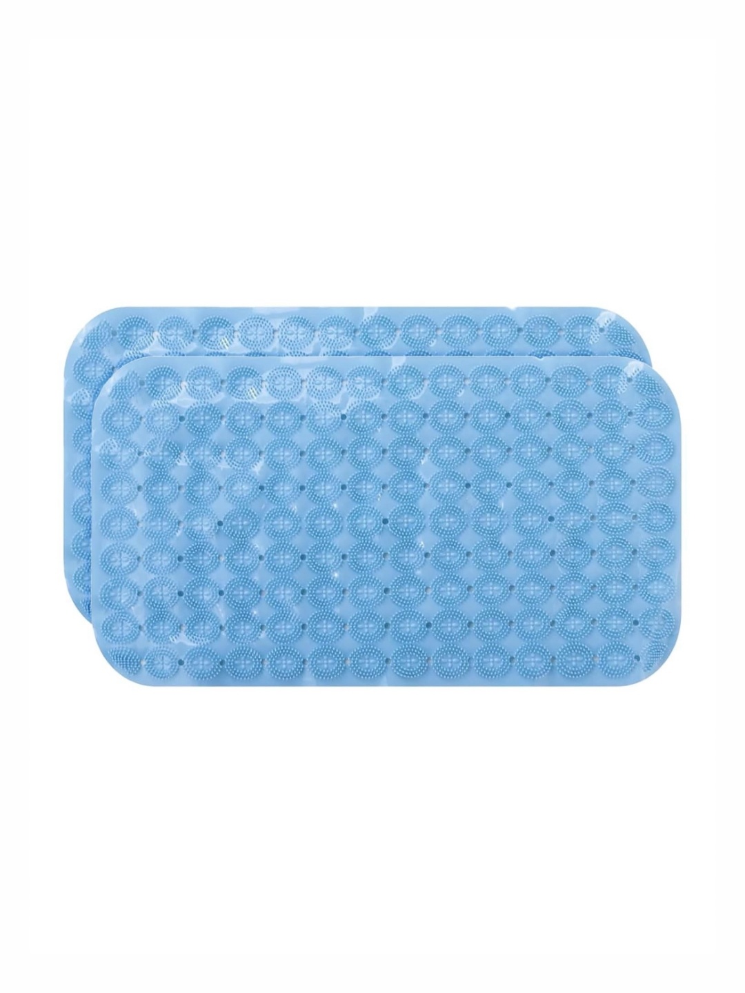 

Kuber Industries Blue 2 Pieces Textured Anti Skid 240GSM Bath Rugs