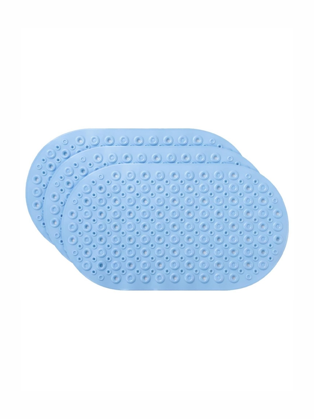 

Kuber Industries Blue 3 Pieces Textured 240GSM Anti Skid Bath Mats