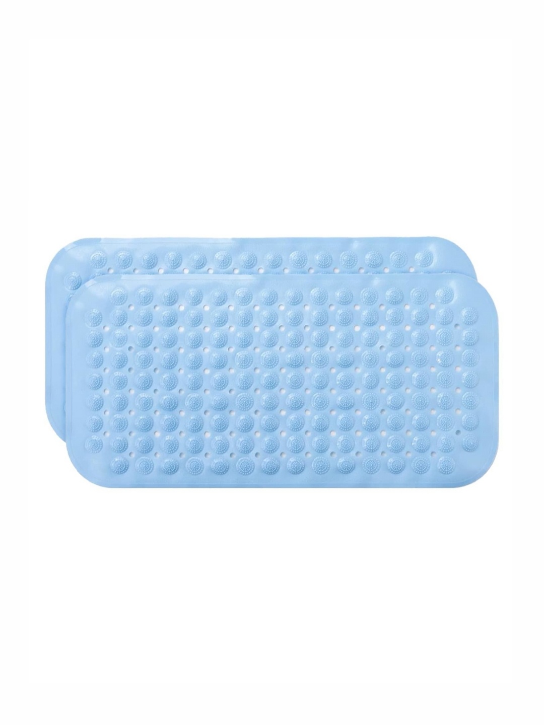 

Kuber Industries Blue 2 Pieces Textured 240 GSM Anti Skid Bath Mats