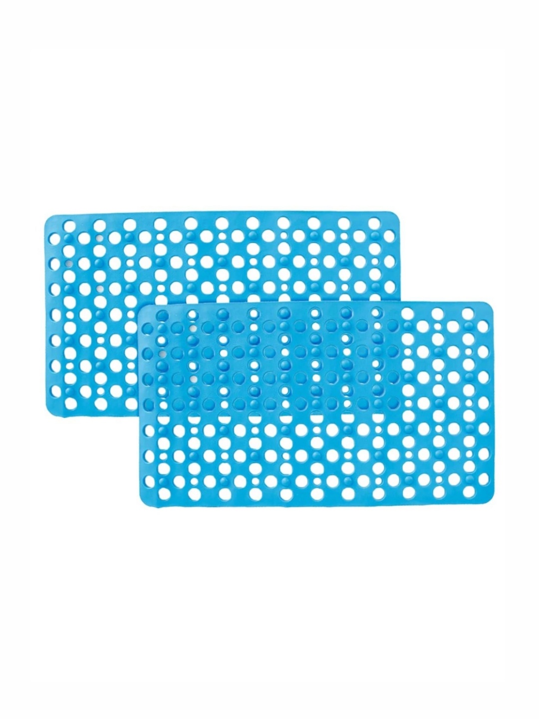 

Kuber Industries Blue 2 Pieces Textured Anti Skid 240GSM Bath Rugs
