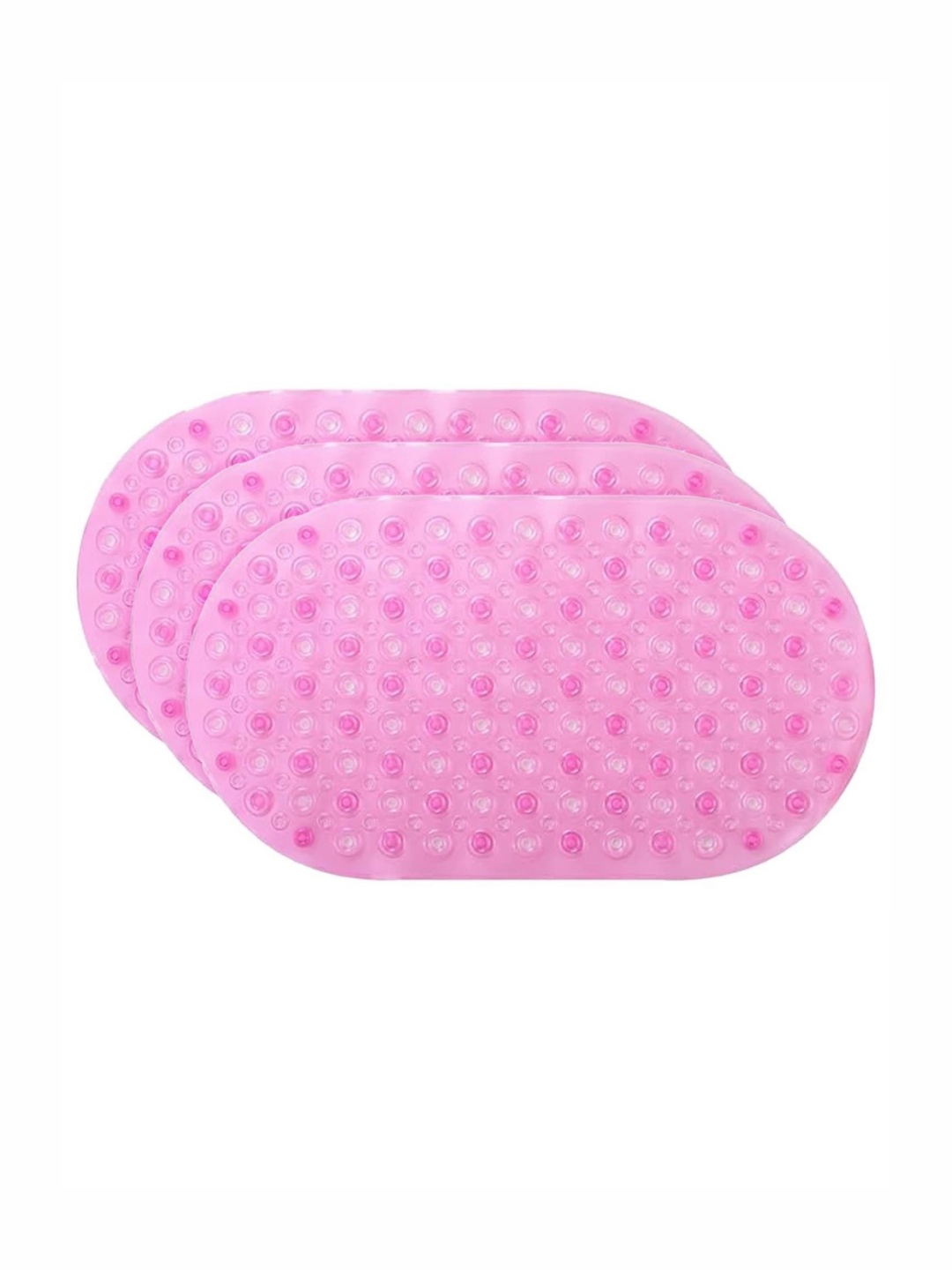 

Kuber Industries Pink 3 Pieces Textured Anti Skid 240GSM Bath Rugs