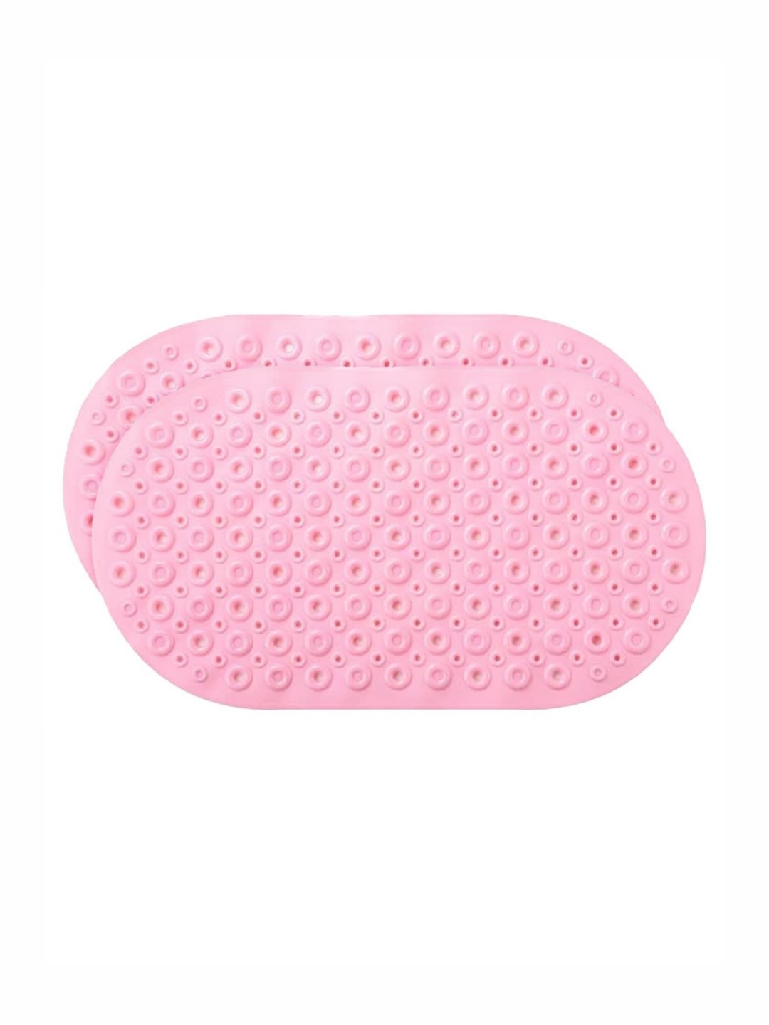 

Kuber Industries Pink 2 Pieces Textured 240 GSM Anti Skid Bath Rugs