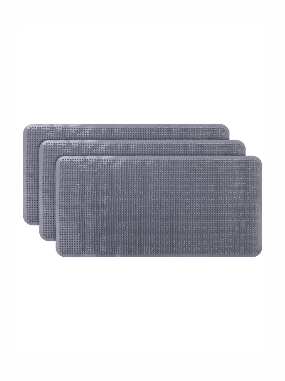 

Kuber Industries Grey 3 Pieces Textured Anti Skid 240GSM Bath Rugs