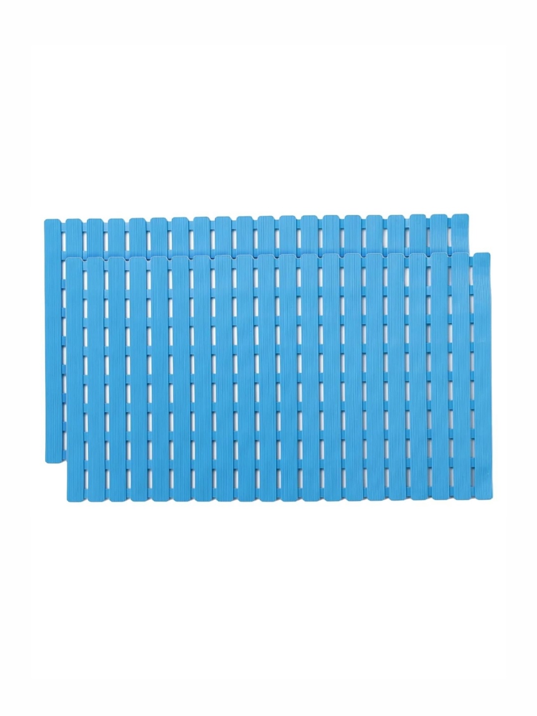 

Kuber Industries Blue 2 Pieces Textured Anti Skid 240GSM Bath Rugs