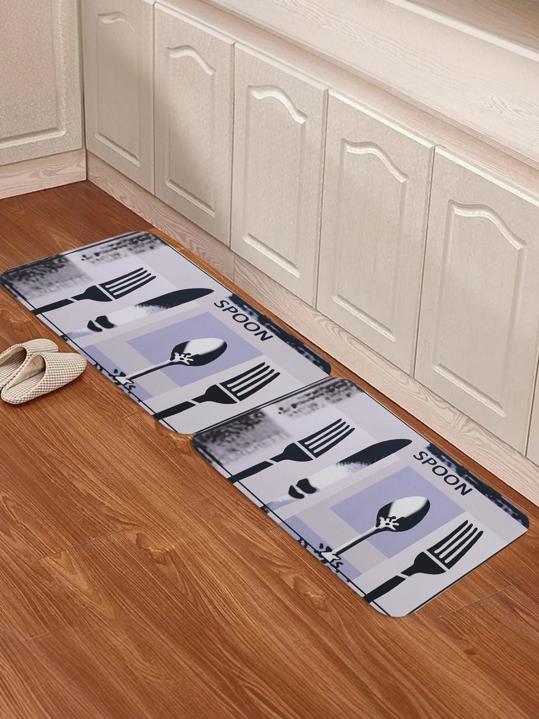 

Kuber Industries Grey 2 Pieces 240 GSM Bath Rugs