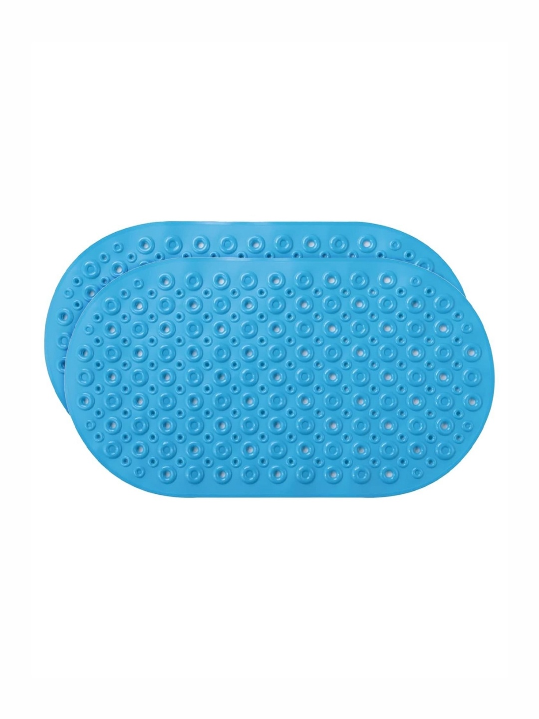 

Kuber Industries Blue 2 Pieces Textured Anti Skid 240GSM Bath Rugs