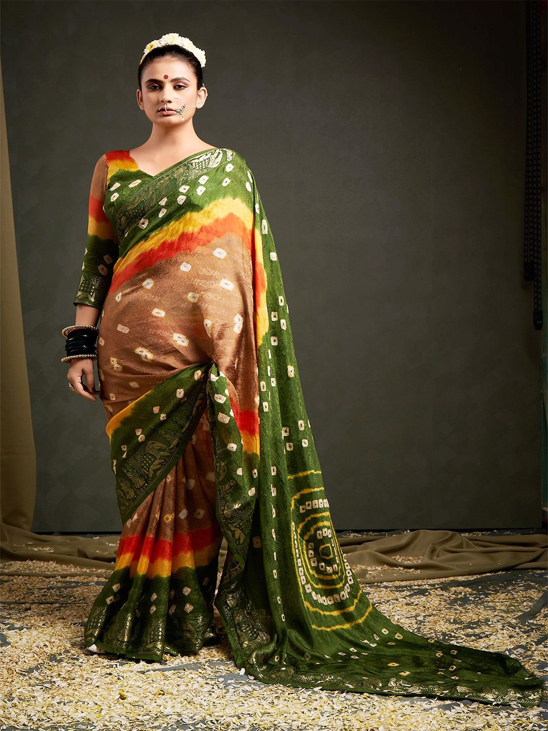 

Anouk Printed Bandhani Saree, Rust