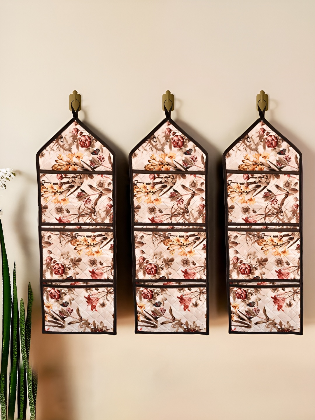 

Kuber Industries Cream-Coloured 3 Pieces Regular Wall Hanging Organisers