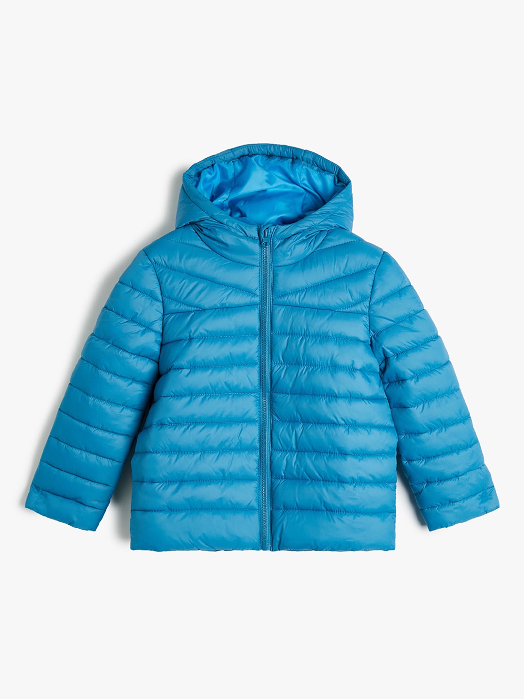 

Koton Boys Solid Long Sleeves Hooded Puffer Jacket, Blue