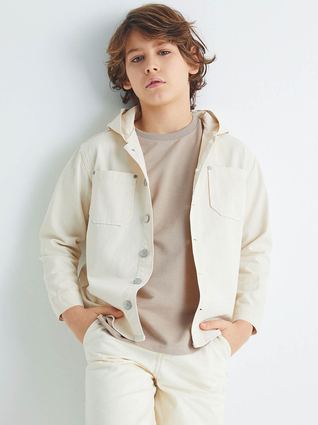 

Koton Boys Crop Tailored Jacket, Beige